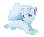  absurdres alolan_form alolan_vulpix blue_eyes closed_mouth full_body gen_7_pokemon highres kikuyoshi_(tracco) looking_to_the_side no_humans pokemon pokemon_(creature) simple_background smile solo toes white_background 