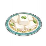  &quot;sweet_dream&quot;_(genshin_impact) artist_request commentary english_commentary food food_focus genshin_impact jelly lowres no_humans official_art plate still_life third-party_source tofu transparent_background 