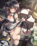  animal_ears cleavage cream maid nekomimi nose_(oekaki1825) pointy_ears skirt_lift tagme tail wings 