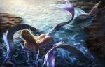  ass mermaid monster_girl naked tail wang_chen wet 