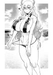  areola bikini erect_nipples heterochromia horns kobayashi-san_chi_no_maid_dragon monochrome panty_pull pubic_hair quetzalcoatl_(kobayashi-san_chi_no_maid_dragon) swimsuits tagme thong undressing 