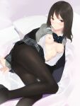  ama_mitsuki ass breasts nipples no_bra open_shirt pantyhose seifuku shirt_lift skirt_lift sweater wet 