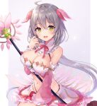 flower_knight_girl no_bra piyoyanagi skirt_lift weapon 