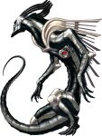  bolt claws dragon fafnir_(shin_megami_tensei) full_body heart highres horns kazuma_kaneko metal_skin no_humans official_art photoshop_(medium) shin_megami_tensei shin_megami_tensei_v solo tail transparent_background 