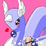  &lt;3 ambiguous_gender blush cum dragonair horn interspecies krona low_res male nintendo penis plain_background pok&#233;mon pok&#233;philia pokemon video_games 