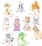  6+girls animal_ears areolae ariados ass bikini blush breasts censored character_request cleavage dragonair glameow grimer horn large_breasts lopunny monster_girl muk multiple_girls nipples nude panties personification pikachu piplup pokemon ponyta scyther shinobe small_breasts swimsuit togetic underwear 