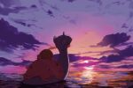  afloat closed_eyes cloud commentary_request gen_1_pokemon gen_3_pokemon gulpin lapras no_humans open_mouth outdoors pokemon pokemon_(creature) riding riding_pokemon sky sun sunset twilight water yumemiru_sakana 