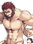  ... 2boys abs beard chibi chibi_inset completely_nude facial_hair fate/zero fate_(series) flexing grin groin iskandar_(fate) large_pectorals male_focus mature_male multiple_boys muscular muscular_male navel no_nipples nude out-of-frame_censoring pectorals poo_(pitind) pose red_eyes red_hair short_hair smile stomach veins waver_velvet 