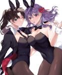  animal_ears ass bunny_ears bunny_girl cleavage fate/stay_night fate/stay_night_heaven&#039;s_feel fishnets matou_sakura no_bra pantyhose shimatori_(sanyyyy) tail toosaka_rin 