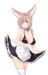  animal_ears bra maid mirei-yume skirt_lift tagme thighhighs 