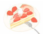  animal bear cake chai_(artist) food fruit nobody original polychromatic signed strawberry white 