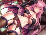  bikini_armor cameltoe cream fishnets garter_belt horns lambda_(artist) pussy_juice stockings tail thighhighs thong wings 