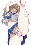  barbara_(genshin_impact) cameltoe genshin_impact no_bra pantsu pubic_hair pussy_juice seifuku shirt_lift simao_(x_x36131422) skirt_lift thong 