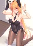  animal_ears bunny_ears bunny_girl cleavage no_bra pantyhose see_through tagme tail takeyuu 