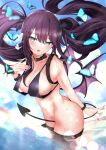  bikini_top bottomless garter kazanock swimsuits tagme tail tattoo wardrobe_malfunction wet wings 