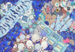  artist_name blue_bow blue_theme bow flower food heart lemming_no_suana no_humans original scenery sweets watermark 
