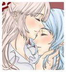  bad_id bad_pixiv_id close-up closed_eyes closed_mouth couple eyelashes face fujiwara_no_mokou hair_grab kamishirasawa_keine lips multiple_girls poruhi profile smile touhou yuri 