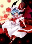  absurdres bat_wings blue_hair hat highres kobiemon oguro_(moyashi_2-hon) red_eyes remilia_scarlet short_hair solo spear_the_gungnir touhou wings 