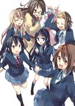  akiyama_mio black_eyes black_hair blonde_hair brown_eyes brown_hair closed_eyes dress hirasawa_yui k-on! kimino_tomonari kotobuki_tsumugi long_hair multiple_girls nakano_azusa school_uniform short_hair tainaka_ritsu yamanaka_sawako 