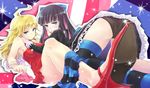  dress hand_on_another's_cheek hand_on_another's_face hyuuga_azuri incest looking_at_viewer multiple_girls panties panty_&amp;_stocking_with_garterbelt panty_(psg) red_dress siblings sisters stocking_(psg) striped striped_legwear thighhighs underwear yuri 
