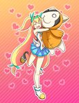  bad_id bad_pixiv_id blazblue blonde_hair blush character_doll closed_eyes hug jubei_(blazblue) legs long_hair low-tied_long_hair pastryfuntube platinum_the_trinity quad_tails stuffed_toy 