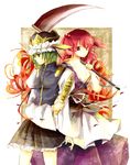  bad_id bad_pixiv_id green_hair hair_bobbles hair_ornament ichitaro multiple_girls onozuka_komachi red_hair rod_of_remorse shiki_eiki short_hair touhou 