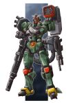  chain_gun command_gundam crossed_arms gundam highres hiroyuki_taiga mecha missile_pod mobile_suit science_fiction sd_command_chronicles sd_gundam solo standing v-fin yellow_eyes 