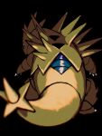  black_eyes blurry claws closed_mouth commentary_request from_behind frown gen_2_pokemon highres miromari no_humans pokemon pokemon_(creature) solo standing tyranitar 