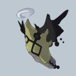  black_eyes commentary full_body fusion gen_1_pokemon gen_3_pokemon go-lurk grey_background halo metapod no_humans pokemon pokemon_(creature) shedinja simple_background solo 