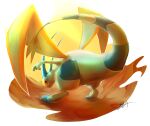  absurdres alternate_color claws closed_mouth commentary english_commentary flygon full_body gen_3_pokemon highres likey looking_back no_humans pokemon pokemon_(creature) sand shiny_pokemon signature solo 