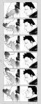  1boy absurdres bara boku_no_hero_academia bottomless breath cum ejaculation endeavor_(boku_no_hero_academia) erection facial_hair from_side greyscale highres male_focus male_masturbation masturbation mature_male monochrome muscular muscular_male naked_shirt pain-lucky777 penis projectile_cum scar scar_across_eye sequential shirt short_hair sideburns spiked_hair stubble sweater text_censor turtleneck turtleneck_sweater 