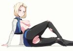  android_18 ass breasts dragon_ball dragon_ball_z flou nipples no_bra nopan open_shirt pantyhose pussy skirt_lift torn_clothes uncensored 