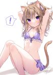  animal_ears bikini mafuyu_(chibi21) nekomimi skirt_lift swimsuits tail wet 