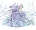  :&lt; bare_tree buneary closed_mouth gen_4_pokemon looking_at_viewer luxray no_humans pokemon pokemon_(creature) red_eyes riding riding_pokemon riolu standing toes tree yurano_(upao) 