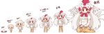  370ml adapted_costume age_progression alternate_costume bird_girl bird_tail bird_wings blonde_hair boots bow bowtie chicken_(kemono_friends) child commentary_request egg eyebrows_visible_through_hair hair_between_eyes head_wings highres kemono_friends long_hair multicolored_hair multiple_views orange_eyes pleated_skirt red_hair red_neckwear shirt short_hair short_sleeves sidelocks skirt t-shirt tail thigh_boots thighhighs translation_request vest white_hair white_shirt white_skirt white_vest wings yellow_legwear younger zettai_ryouiki 