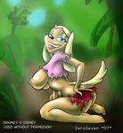  anthro big_breasts brandy_and_mr._whiskers brandy_and_mr_whiskers brandy_harrington breasts butt canine clothing disney dog female mammal nipples solo torn_clothing zeroseven 