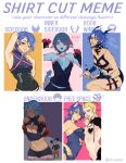  absurdres animal_ear_fluff animal_ears anti-aqua aqua_(kingdom_hearts) aqua_skin armpit_crease armpits asymmetrical_docking bike_shorts blonde_hair blue_eyes blue_hair blush breast_press breasts cat_ears colored_skin commentary copyright_name covered_navel crossed_arms demon_tail disney elbow_gloves embarrassed english_text fingerless_gloves gloves green_eyes hair_over_one_eye halterneck heart_pasties highres horns kingdom_hearts kingdom_hearts_iii larxene looking_at_viewer medium_breasts mickey_mouse midriff_peek monster_girl mouse_ears mouse_tail multicolored multicolored_skin multiple_girls navel pasties pointy_ears porqueloin red_shorts revealing_clothes sharp_teeth shirt_cut_meme short_hair shorts sideboob skin_tight skindentation small_breasts tail teeth thigh_strap toned twitter_username underboob yellow_eyes yellow_nails 