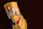  1girl ashiomi_masato blonde_hair blue_eyes closed_mouth guilty_gear guilty_gear_xrd hat long_hair looking_back millia_rage parody simple_background solo super_smash_bros. turning_head 