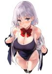  cleavage kekemotsu open_shirt seifuku swimsuits tagme undressing 