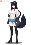  animal_ears heels pantsu reiko_(tofuubear) tail thighhighs tofuubear 