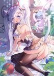  animal_ears ass garter heels laevan maid nekomimi no_bra pantsu panty_pull skirt_lift stockings tagme tail thighhighs torn_clothes 