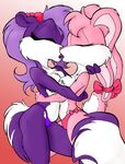  anthro babs_bunny duo embrace fatalis female fifi_la_fume fifi_le_fume hug lagomorph lesbian mammal rabbit skunk tiny_toon_adventures tiny_toons topless warner_brothers 