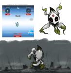  bare_tree celebi commentary deviantart_username do9bessa duskull english_commentary fusion gen_2_pokemon gen_3_pokemon holding mythical_pokemon no_humans outdoors pokemon pokemon_(creature) reference_inset tree tree_stump watermark 