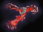  blue_eyes claws commentary do9bessa english_commentary full_body gen_6_pokemon grey_fur legendary_pokemon looking_to_the_side no_humans pokemon pokemon_(creature) solo talons yveltal 