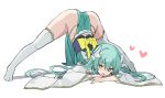  100 1girl arched_back ass bangs dragon_horns eyebrows_visible_through_hair fate/grand_order fate_(series) green_hair heart heart-shaped_pupils horns jack-o&#039;_challenge japanese_clothes kimono kiyohime_(fate) long_hair obi open_mouth pelvic_curtain sash shadow simple_background solo spread_legs symbol-shaped_pupils thighhighs top-down_bottom-up white_background white_legwear wide_sleeves yellow_eyes 
