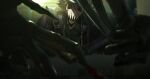  1boy absurdres black_hair blurry blurry_foreground chain claws facing_viewer highres huge_filesize identity_v indoors jack_(identity_v) mask neri_(zooorooo-1115) o-ring 