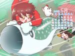  &gt;_&lt; +_+ 1other 2018 bangs bird bow brown_eyes brown_hair calendar_(medium) chicken commentary_request cookie_(touhou) cup dress eyebrows_visible_through_hair fish flying full_body green_bow green_skirt hair_bow hair_tubes hakurei_reimu highres kirisame_marisa long_hair looking_at_another may mug nadeko_(cookie) open_mouth otemoto_(baaaaloooo) red_bow red_dress reiuji_utsuho reu_(cookie) sakenomi_(cookie) shirt short_hair shrine skirt sleeveless sleeveless_dress smile the_chicken_that_appears_in_the_middle_of_cookie touhou tree triangle_mouth uzuki_(cookie) white_shirt yunomi 