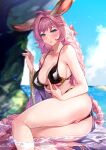  aki663 animal_ears bikini bunny_ears esser_(granblue_fantasy) granblue_fantasy pussy swimsuits thong wet 