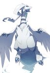  blue_eyes claws closed_mouth commentary_request gen_5_pokemon highres kura_(shironagasu02) legendary_pokemon looking_to_the_side no_humans pokemon pokemon_(creature) reshiram simple_background solo white_background white_fur 