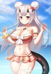  bikini enter_(artist) epic7 horns pointy_ears swimsuits tail yufine_(epic7) 